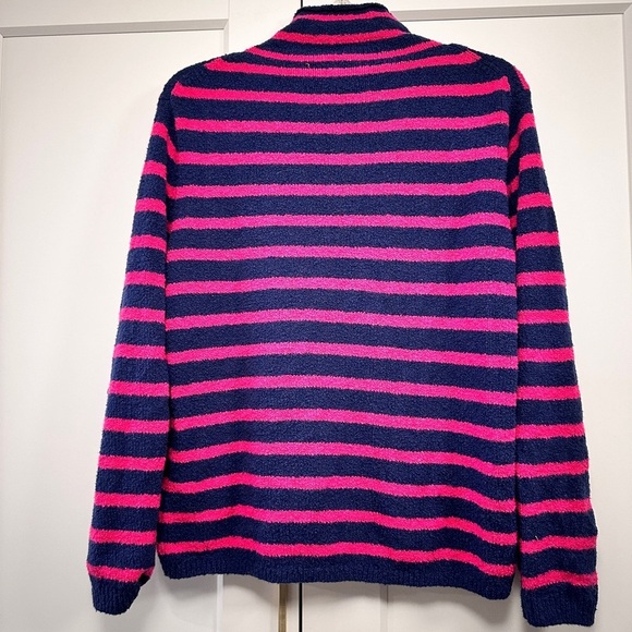 J. Crew || Cozy Rollneck Pullover Navy & Pink sweater - Picture 4 of 4